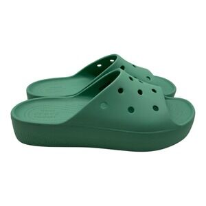 Crocs Classic Platform Slide Sandals‎ Womens 10 Green Slip On Comfort 208180